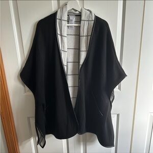 Chico’s Black and Gray Poncho